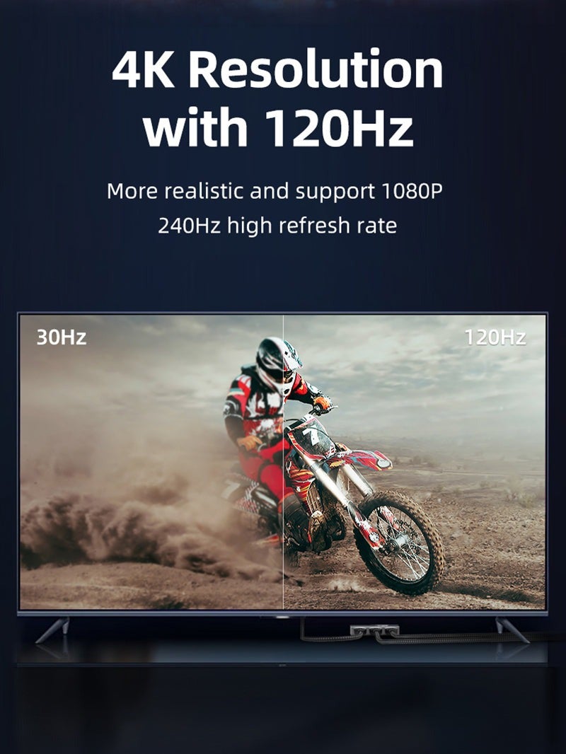 كابل تايم محول HDMI 2.1 ثنائي الاتجاه بدقة 8K، يدعم دقة 4K بمعدل 120 هرتز، مدخلان ومخرج واحد - Image 5